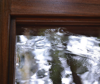 Puzzle door endgrain glass detail